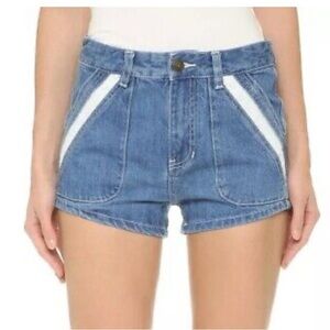 Free People Sweet Surrender Lace Inset High Rise Jean Shorts Size 27